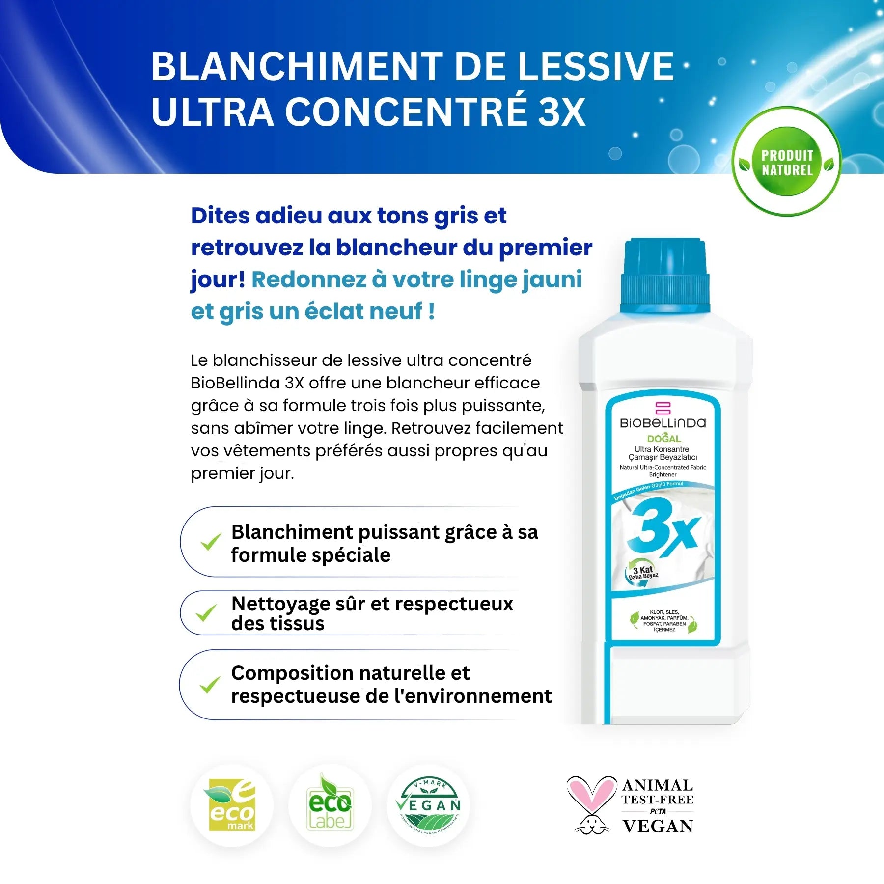 Blanchissant pour linge (Ultra concentré) – BL02
